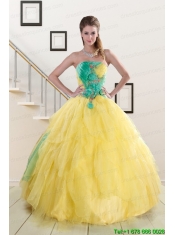 Classical Multi Color Quinceanera Dresses with Hand Made Flowers