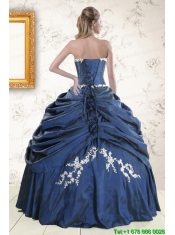 Fast Delivery Sweetheart Navy Blue Quinceanera Dresses with Wraps