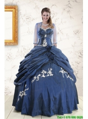 Fast Delivery Sweetheart Navy Blue Quinceanera Dresses with Wraps