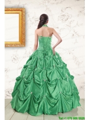 Halter Top Fast Delivery Quinceanera Dresses with Appliques