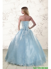 New Style 2015 Beading Sweet 15 Dresses with Strapless