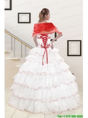 Pretty Ruffeld Layers 2015 Quinceanera Dresses with Appliques