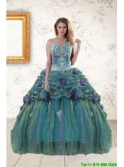 Pretty Straps Appliques Quinceanera Dresses for 2015