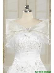 Pretty White Strapless 2015 Quinceanera Dresses with Beading