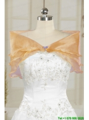 Puffy Luxurious 2015 Quinceanera Dresses with Appliques and Ruffles