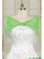 Spring Green  2015 Sweetheart Quinceanera Dresses with Beading and Bowknot
