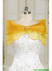 Wonderful Yellow 2015 Quinceanera Dresses with Strapless