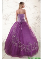 2015 Beautiful Sweetheart Purple Quinceanera Dresses with Embroidery