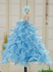 2015 Cheap Aqua Blue Appliques Quinceanera Dresses with Appliques