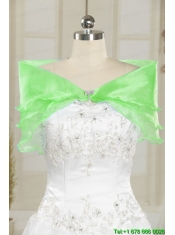 2015 Classical Sweetheart Green Quinceanera Dresses with Appliques and Ruffles