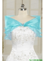2015 Elegant Aqua Blue Quinceanera Dresses with Beading