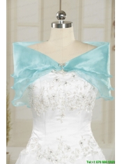 2015 Pretty Aqua Blue Quinceanera Dresses with Beading and Appliques