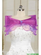 2015 Pretty Strapless Lilac Quinceanera Dresses with Appliques
