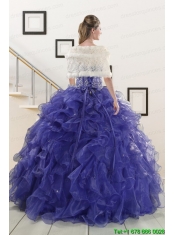 2015 Pretty Sweetheart Purple Quinceanera Dresses with Beading and Ruffles
