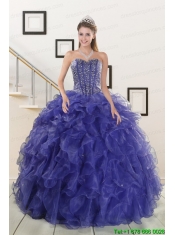 2015 Pretty Sweetheart Quinceanera Dresses with Sequins and Ruffles