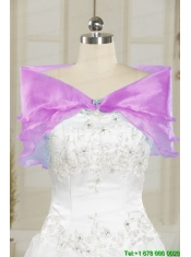 2015 Romantic Purple Ball Gown Quinceanera Dress with Appliques and Ruffles