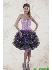 2015 Unique Multi Color Quinceanera Dresses with Beading and Ruffles