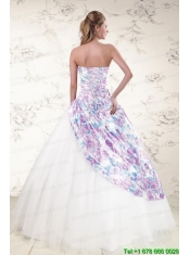 2015 Unique Puffy Multi Color Quinceanera Dresses with Beading