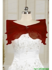 Appliques 2015 Wine Red Quinceanera Dresses with Lace Up