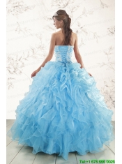 Aqua Blue Ball Gown Sweetheart Beading Sweet 16 Dresses
