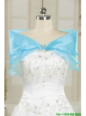 Baby Blue 2015 Prefect Beading and Ruffles Quinceanera Dresses