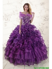 Beautiful Appliques Purple Strapless 2015 Quinceanera Dresses Beautiful Appliques Purple Strapless 2015 Quinceanera Dresses