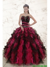 Beautiful Multi Color 2015 Quinceanera Dresses with Sweetheart