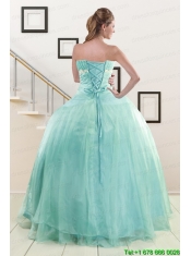 Discount Blue Quinceanera Dresses with Appliques for 2015