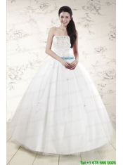 Discount White Quinceanera Dresses with Appliques