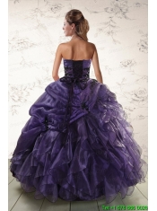 Elegant Sweetheart Appliques Purple Quinceanera Dress for 2015