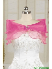 Exquisite Beading Hot Pink Sweet 15 Dress with Leopard