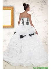 Hot White Sweet 15 Dresses with Pick Ups and Hand Made Flowers