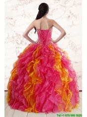 Inexpensive Beading Quinceanera Dresses in Multi Color