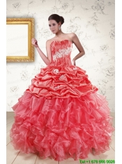 Luxurious Sweetheart Beading Quinceanera Dresses in Watermelon