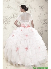 Most Popular White Quinceanera Dresses with Pink Appliques and Ruffles