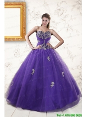 New Arrival Purple Quinceanera Dresses with Appliques and Beading