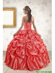 New Style Appliques Quinceanera Dresses in Watermelon