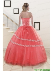New Style Beaded Watermelon Quinceanera Dresses for 2015