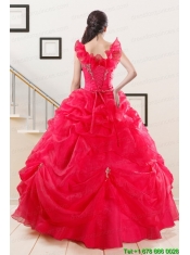 Perfect Red Sweetheart Quinceanera Dresses with Appliques