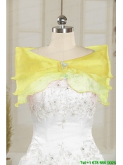Popular Sweetheart Yellow Quinceanera Dresses with Beading