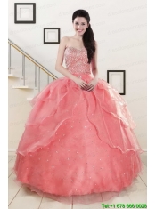 Pretty Beaded Ball Gown Sweetheart Quinceanera Dresses