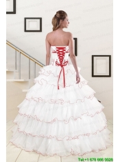 Pretty Ruffeld Layers 2015 Quinceanera Dresses with Strapless