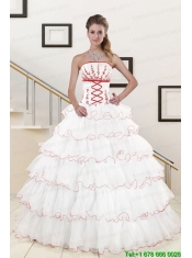 Pretty Ruffeld Layers 2015 Quinceanera Dresses with Strapless