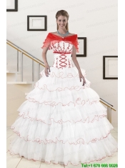 Pretty Ruffeld Layers 2015 Quinceanera Dresses with Strapless