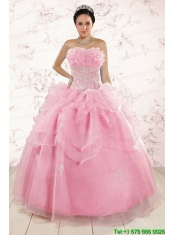 The Most Popular Appliques Baby Pink Dresses for Quinceanera