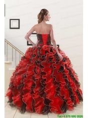 Unique Beaded Sweetheart Organza Quinceanera Dress in Multi Color