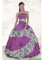 Unique Purple Quinceanera Dresses with Embroidery and Zebra Unique Purple Quinceanera Dresses with Embroidery and Zebra