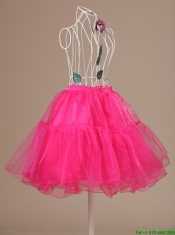 Perfect Hot Pink Organza Mini-length Girls Petticoat