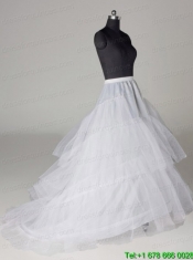 Three Layers A-line Brush Train Wedding Petticoat