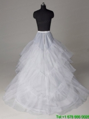 Three Layers A-line Brush Train Wedding Petticoat